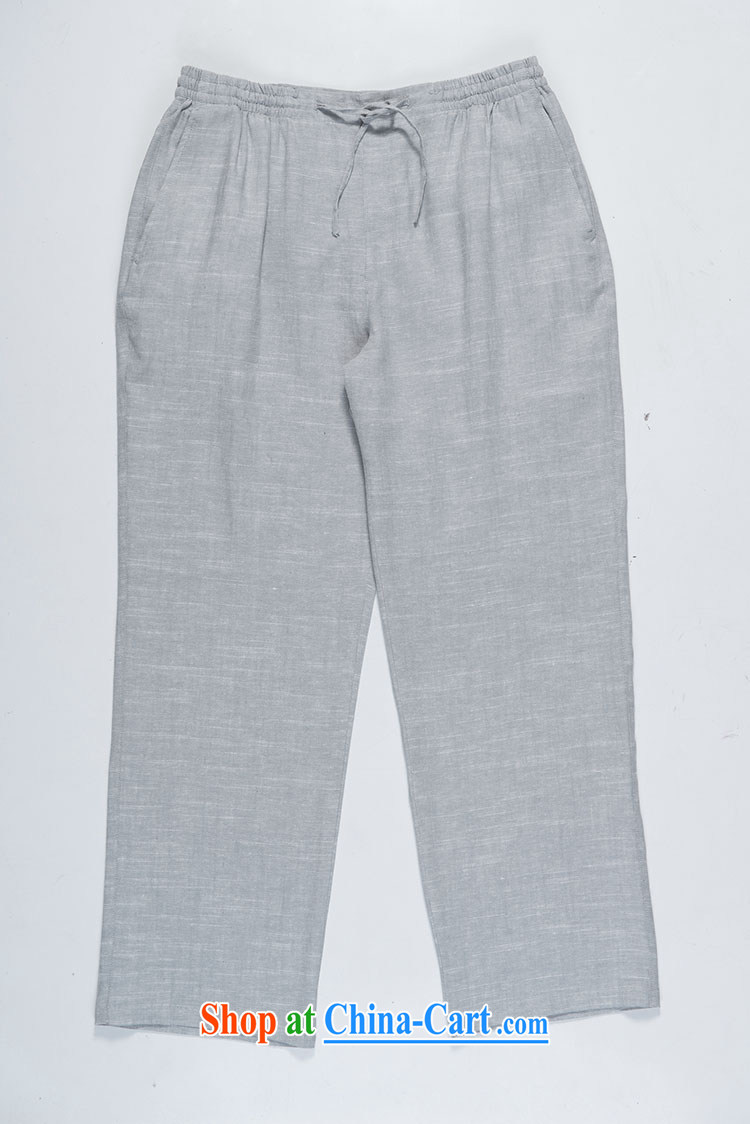 The Commission cotton pants Chinese men and short sleeve pants men's summer cotton Ma pants beige XXXL