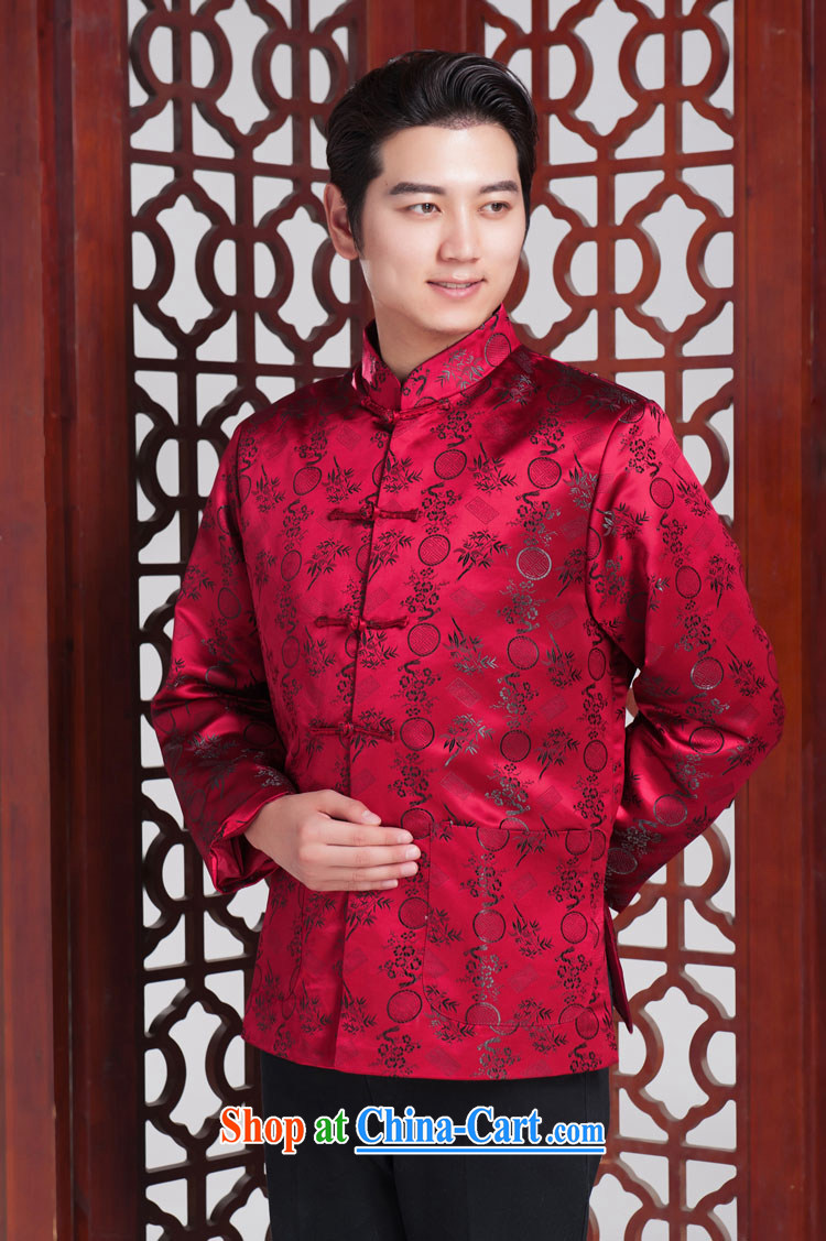 The bamboo Man Tang in brocade coverlets elderly long-sleeved Tang with autumn and winter red 185/100, XXL) pictures, price, brand platters! Elections are good character, the national distribution, so why buy now enjoy more preferential! Health