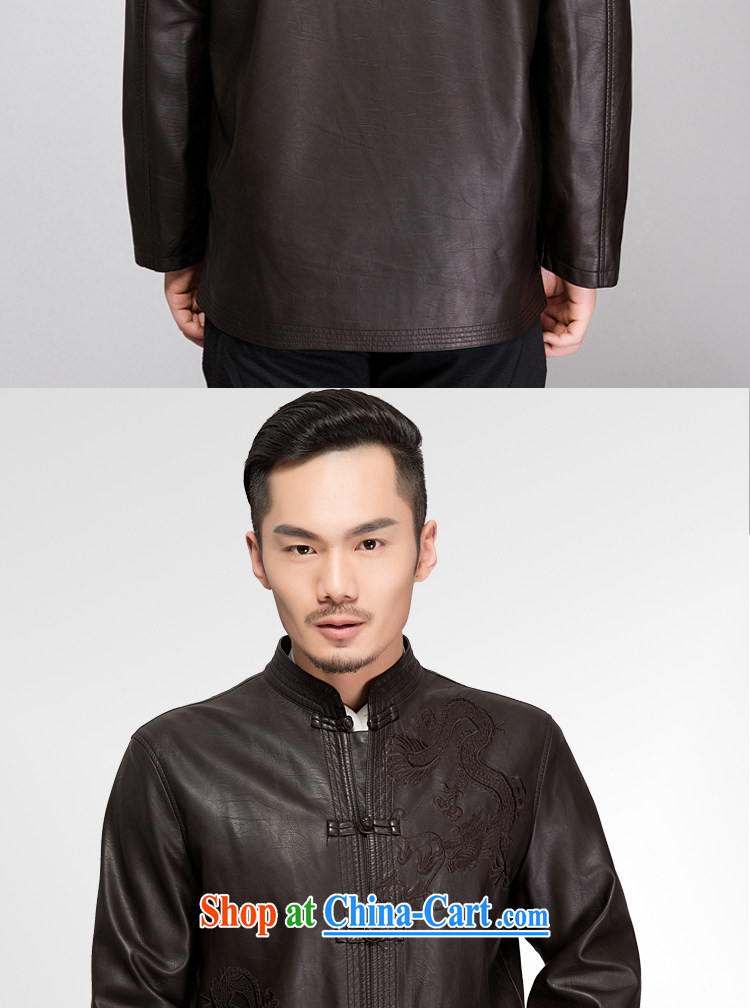 Jack And Jacob - Wolf JIEYA - WOLF Chinese men's Spring and Autumn and long-sleeved leather jacket men's Chinese T-shirt embroidered dragon high-end leather jacket stylish casual brown 175/L pictures, price, brand platters! Elections are good character, the national distribution, so why buy now enjoy more preferential! Health