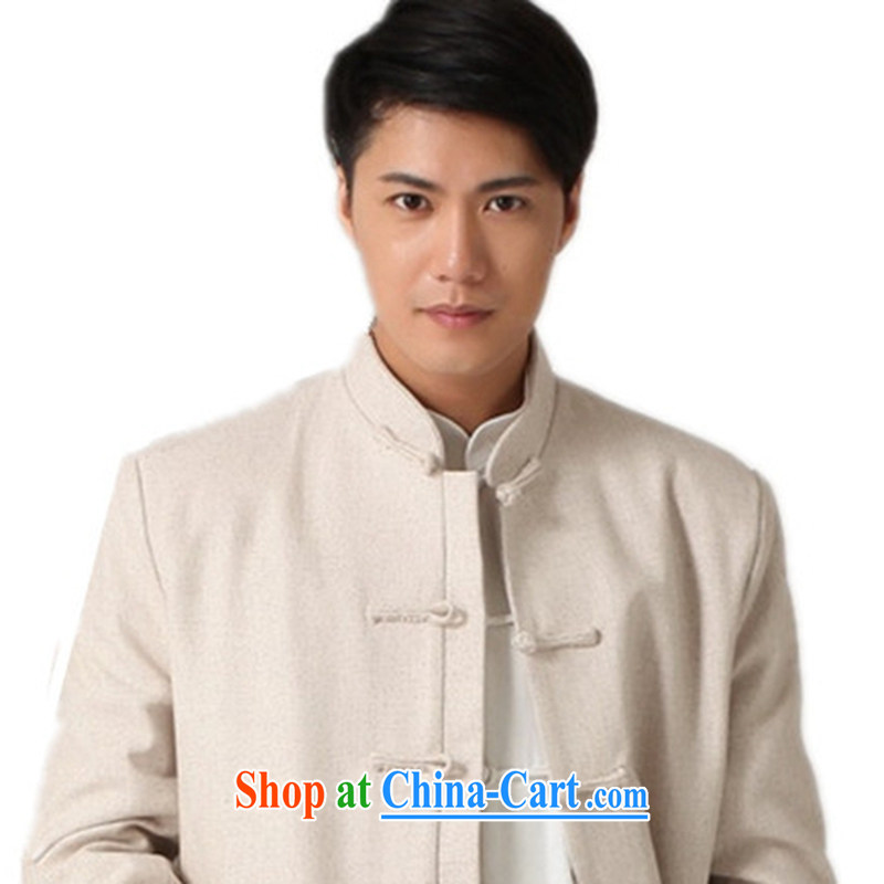 To Green, the Spring and Autumn and Winter Fashion new products and, for solid-colored Ethnic Wind father single-buckle Tang jackets - 2 white 3XL, green, and, shopping on the Internet