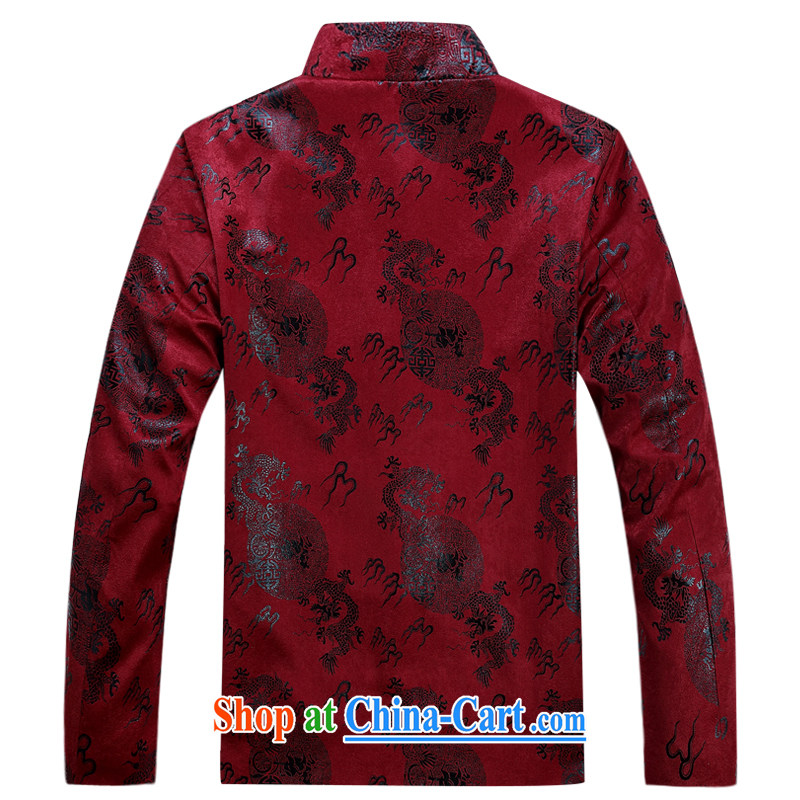 The older clothing men's spring loaded long-sleeved jacket Chinese, collared T-shirt Dragon Chinese national Red winter, XXXL/190, and mobile phone line (gesaxing), and, on-line shopping