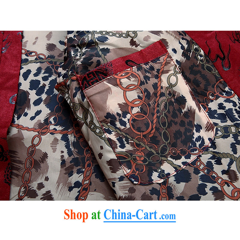 The older clothing men's spring loaded long-sleeved jacket Chinese, collared T-shirt Dragon Chinese national Red winter, XXXL/190, and mobile phone line (gesaxing), and, on-line shopping