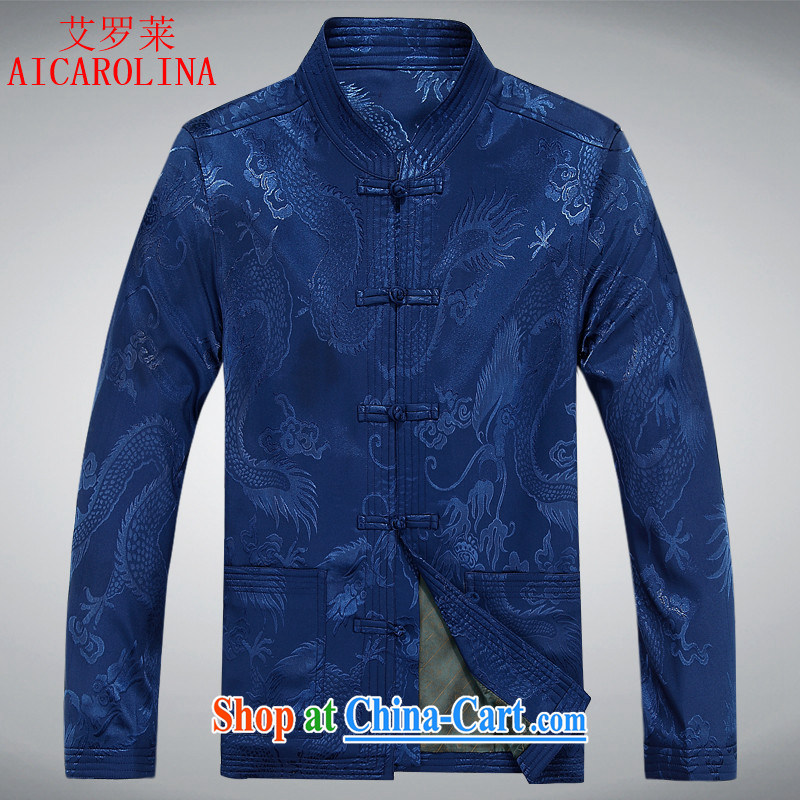 The Spring and Autumn Period, the old men tang on long-sleeved jacket birthday grandfather Tang on the jacket China wind Chinese jacket blue XXXL, AIDS, Tony Blair (AICAROLINA), shopping on the Internet