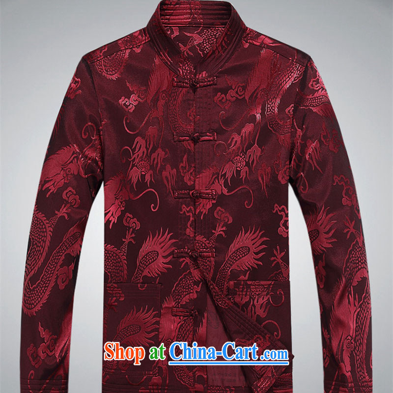 The Spring and Autumn Period, the old men tang on long-sleeved jacket birthday grandfather Tang on the jacket China wind Chinese jacket dark red M, AIDS, Tony Blair (AICAROLINA), shopping on the Internet