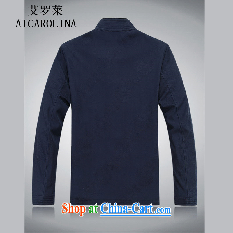 The elderly, fall clothes with men older people Chinese jacket jacket Chinese Disk Port, older Chinese men's long-sleeved dark blue M, the Carolina boys (AICAROLINA), shopping on the Internet