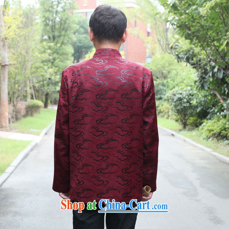 Consultations with older people men's fall/winter with the older quilted coat and double-china wind father with cotton clothing, and thin, quilted coat, dark red 190/4 X for weight 190 - 210 jack, according to consultations, yixiao), online shopping