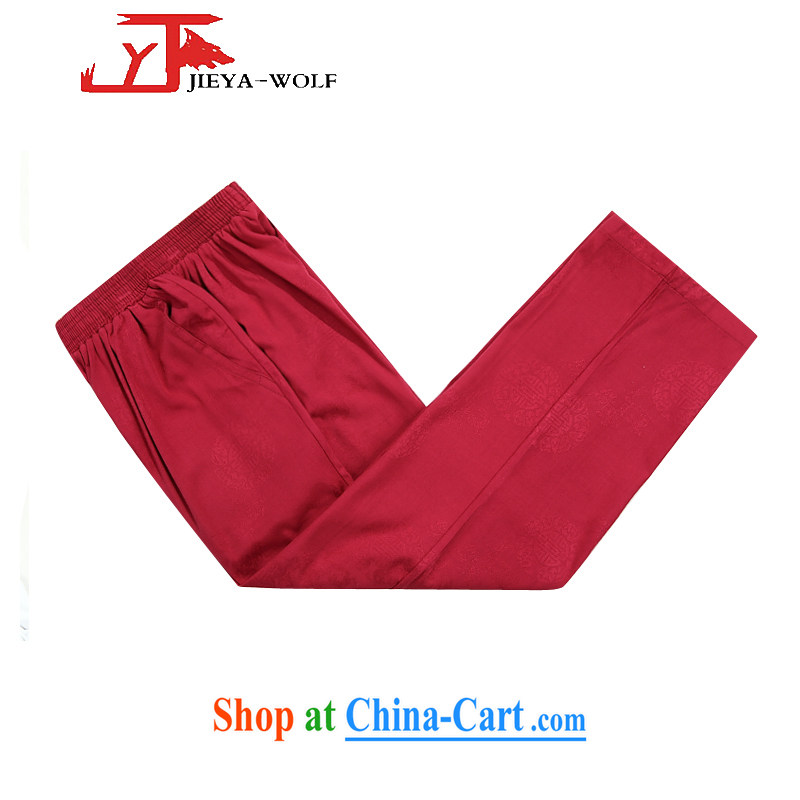 Cheng Kejie, Jacob - Wolf JIEYA - WOLF new kit Tang on men's cotton long-sleeved spring jacket men with stylish casual China wind Kit red 165/S, JIEYA - WOLF, shopping on the Internet