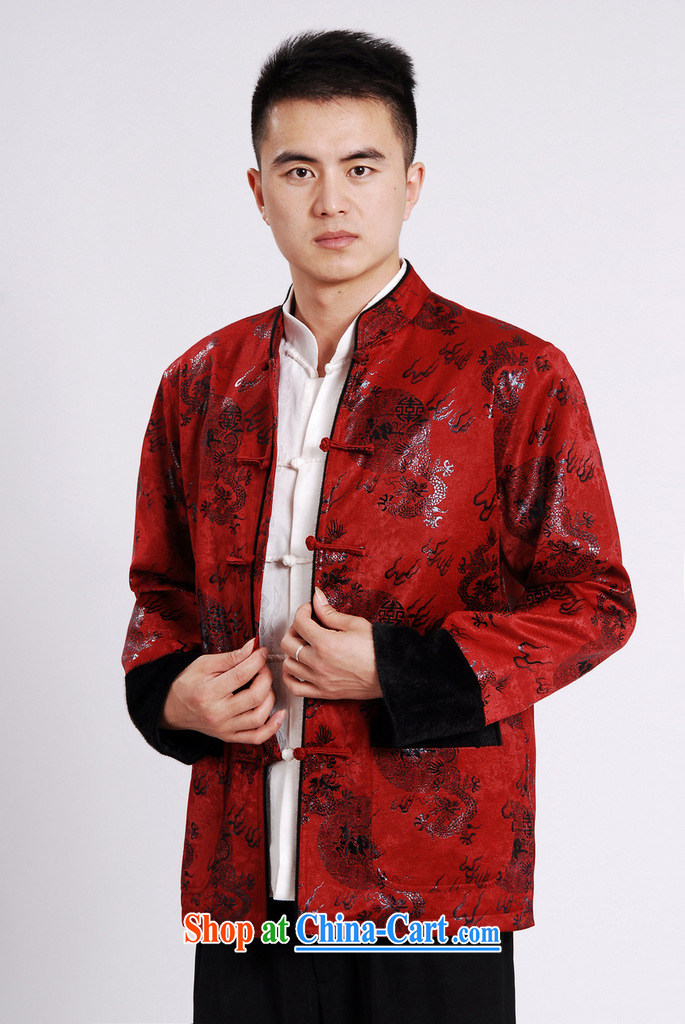 An Jing men's jacket water marten hairs Tang with the lint-free Chinese men's long-sleeved jacket Chinese Dragon Chinese T-shirt wine red XXXL pictures, price, brand platters! Elections are good character, the national distribution, so why buy now enjoy more preferential! Health
