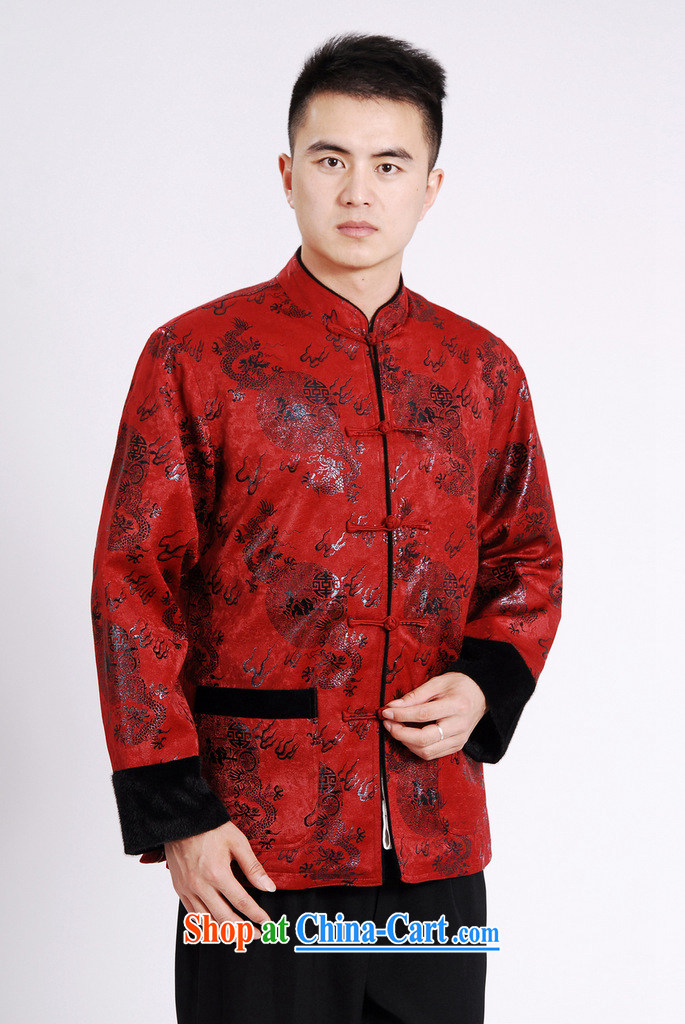 An Jing men's jacket water marten hairs Tang with the lint-free Chinese men's long-sleeved jacket Chinese Dragon Chinese T-shirt wine red XXXL pictures, price, brand platters! Elections are good character, the national distribution, so why buy now enjoy more preferential! Health