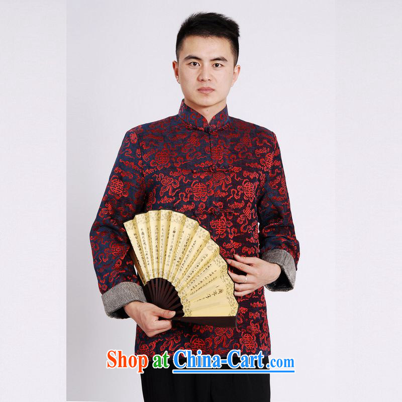 An Jing tang on men's long-sleeved jacket Tang fitted T-shirt men's jackets Tang on the cotton thick black XXXL, an Jing, and shopping on the Internet