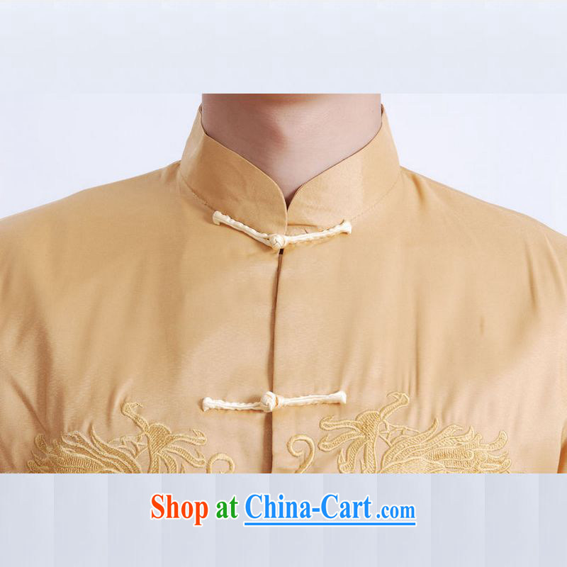 An Jing tang on men's long-sleeved dress men Tang jackets, for embroidery Chinese dragon yellow XXXL, an Jing, shopping on the Internet