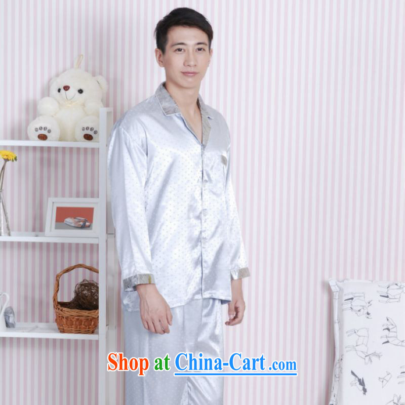 An Jing tang on men's long-sleeved dress men's damask Tang fitted Pajama Set - A gray XXL, an Jing, and shopping on the Internet