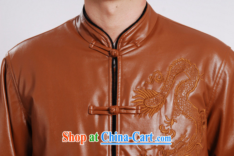 And Jing Ge Chinese men long-sleeved jacket with short T-shirt men's leather jacket water marten hairs Tang with leather jacket and lint-free cloth yellow XXXL pictures, price, brand platters! Elections are good character, the national distribution, so why buy now enjoy more preferential! Health