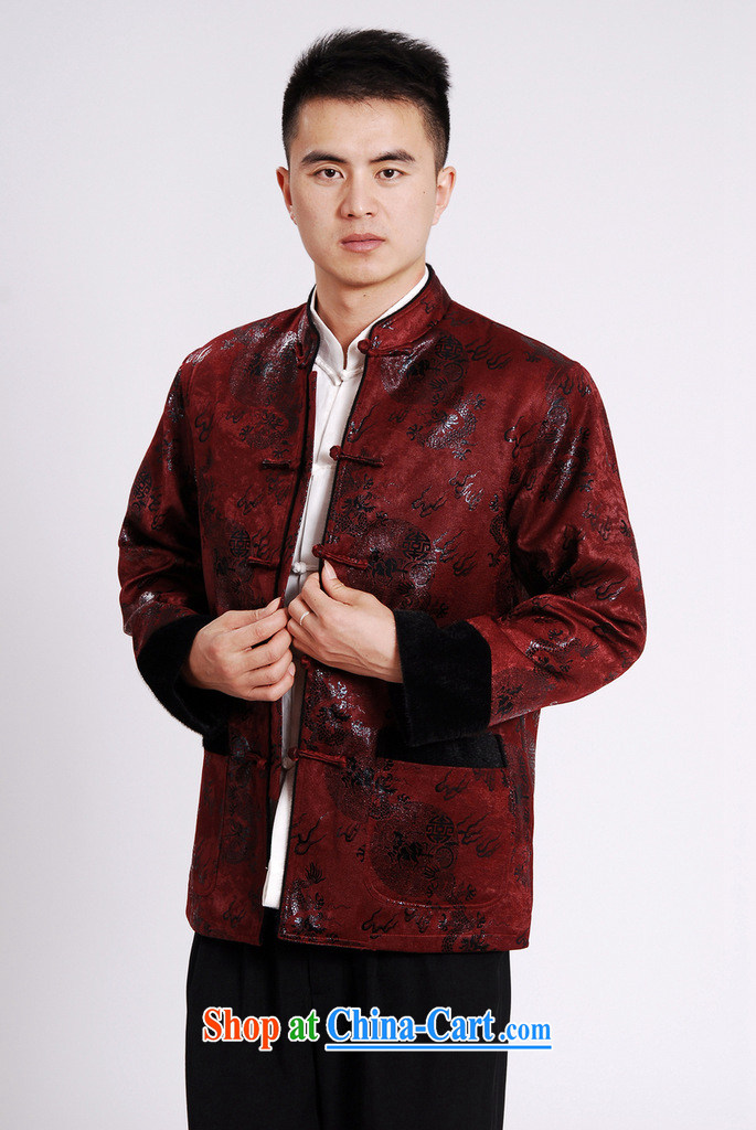 And Jing Ge men's jacket water marten hairs Tang with the lint-free cloth Chinese men's long-sleeved jacket Chinese Dragon Chinese T-shirt red M pictures, price, brand platters! Elections are good character, the national distribution, so why buy now enjoy more preferential! Health