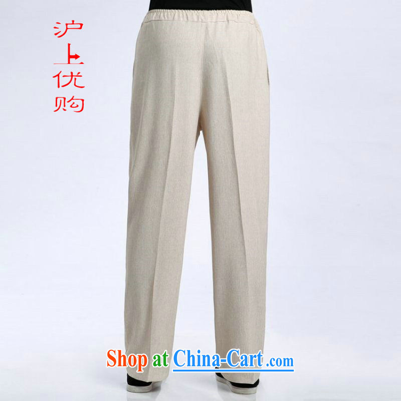 Shanghai, optimize purchase men's short pants elasticated waist cotton linen trousers have been legged pants pants - 1 pants L, Shanghai, optimize, and shopping on the Internet