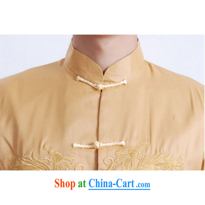 Shanghai, optimize purchase Chinese men's long-sleeved dress men's Tang jackets, for embroidery Chinese dragon yellow XXXL, Shanghai, optimize, and shopping on the Internet