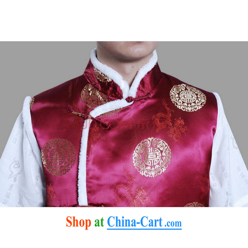 The frequency male Chinese T-shirt men's cotton and a - C wine red XXL, the bandwidth, and shopping on the Internet