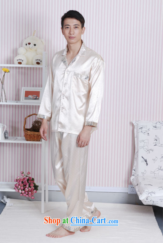 The frequency Chinese men long-sleeved dress men damask Chinese Pajama Set with beige XXL pictures, price, brand platters! Elections are good character, the national distribution, so why buy now enjoy more preferential! Health