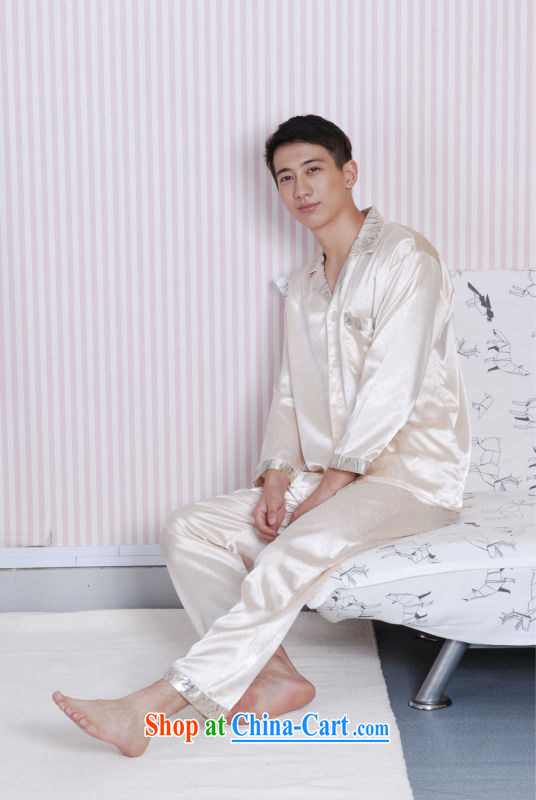 The frequency Chinese men long-sleeved dress men damask Chinese Pajama Set with beige XXL pictures, price, brand platters! Elections are good character, the national distribution, so why buy now enjoy more preferential! Health