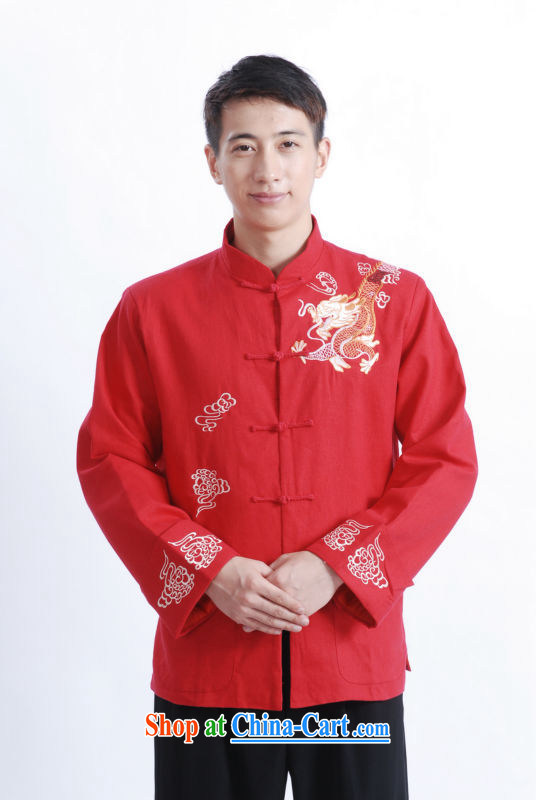 The frequency band Tang with men's long-sleeved dress men Tang jackets, for embroidery Chinese dragon M 1121 black 3 XL pictures, price, brand platters! Elections are good character, the national distribution, so why buy now enjoy more preferential! Health