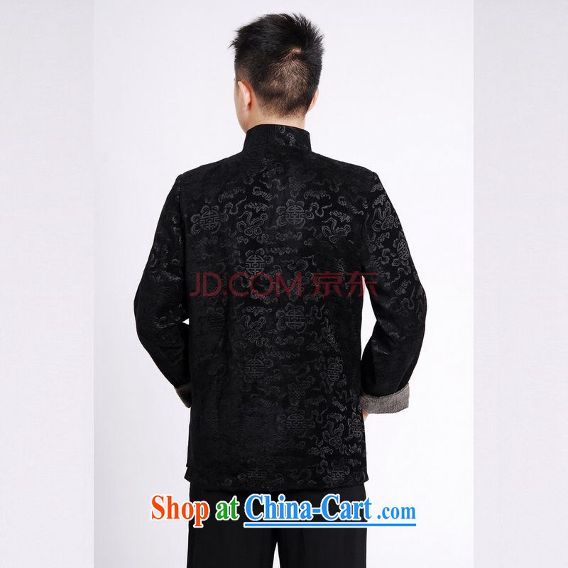 The frequency tang on men's long-sleeved jacket with short T-shirt men's jackets tang on the cotton thick - A black 3 XL, the bandwidth, and shopping on the Internet