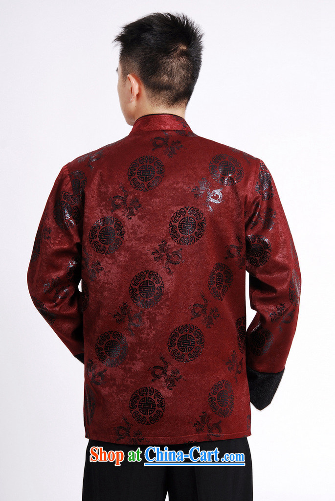 Row-tang with men long-sleeved jacket Tang fitted T-shirt men's jacket water marten hairs Tang with the cotton thick wine red 3 XL pictures, price, brand platters! Elections are good character, the national distribution, so why buy now enjoy more preferential! Health