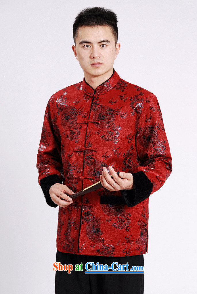 The new-style jacket water marten hairs Tang with the lint-free cloth Chinese men's long-sleeved jacket Chinese Dragon Chinese wine red 3XL pictures, price, brand platters! Elections are good character, the national distribution, so why buy now enjoy more preferential! Health