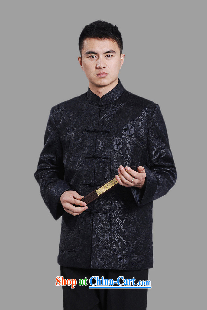 The frequency band Tang with men's long-sleeved dress men Tang jackets, for embroidery Chinese dragon dark 3 XL pictures, price, brand platters! Elections are good character, the national distribution, so why buy now enjoy more preferential! Health