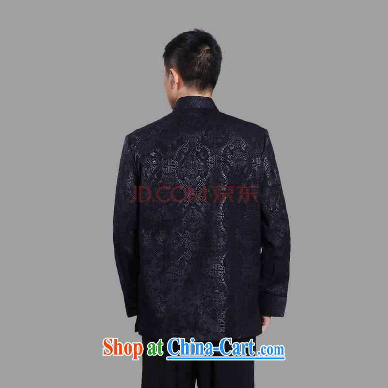 The frequency Chinese men's long-sleeved dress men Tang jackets, for embroidery Chinese dragon dark 3 XL, the bandwidth, and shopping on the Internet