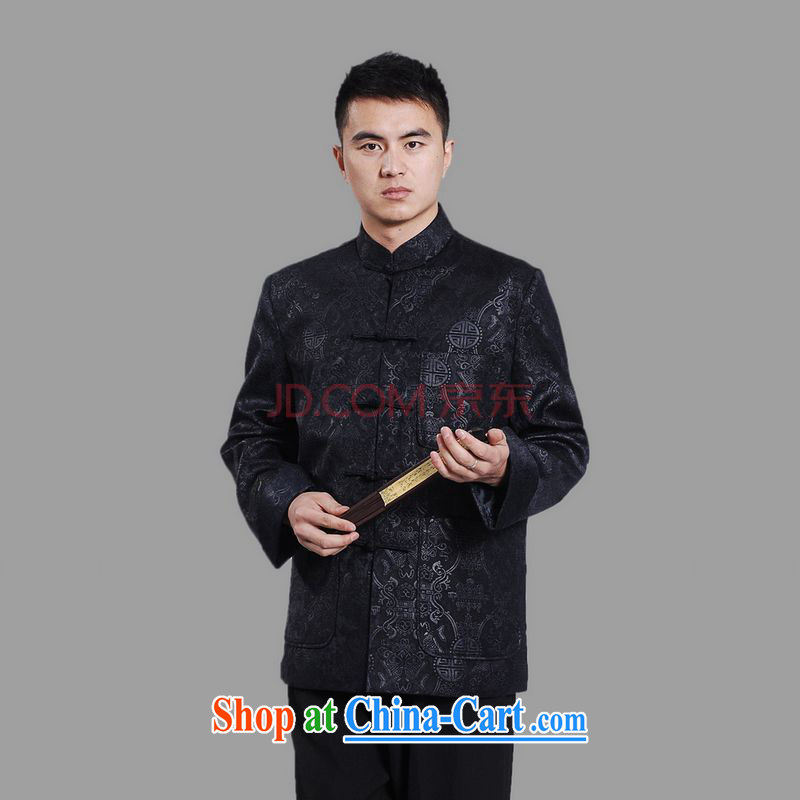 The frequency Chinese men's long-sleeved dress men Tang jackets, for embroidery Chinese dragon dark 3 XL, the bandwidth, and shopping on the Internet