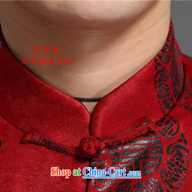 2015 spring loaded new AIDS, Tony Blair AICAROLIAN long-sleeved jacket China wind Chinese men and national costumes middle-aged men's T-shirt red L, AIDS, Tony Blair (AICAROLINA), shopping on the Internet