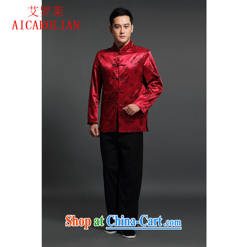 China wind Cotton Men's the Carolina boys Chinese men and long-sleeved jacket Chinese Spring costumes, served clearance cynosure serving red XXXL