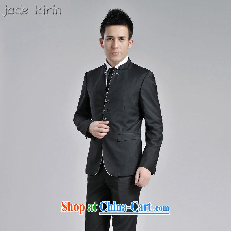 Men's China wind fall/winter New China and smock for men's leisure youth with students suit male and a gray jacket 161,901 PT black 1619 180/XXL, jade kirin, shopping on the Internet