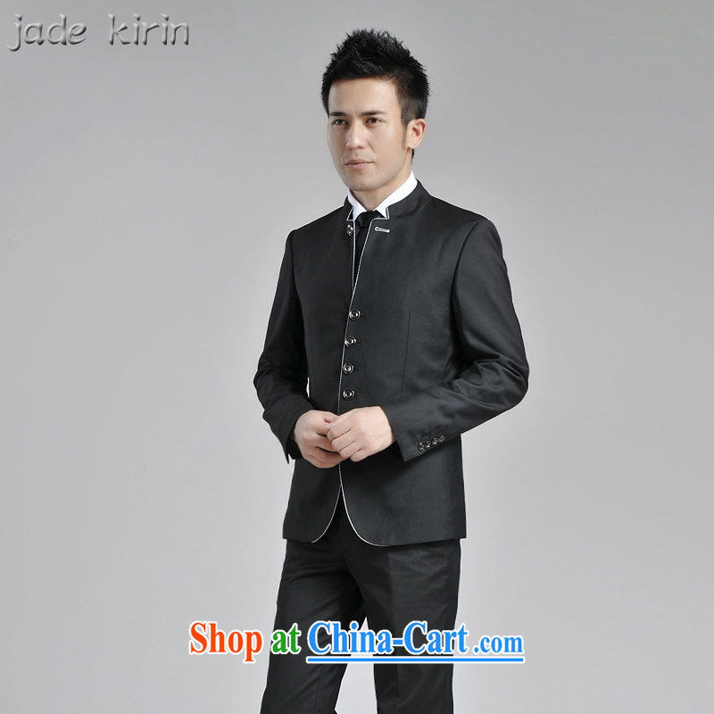Men's China wind fall/winter New China and smock for men's leisure youth with students suit male and a gray jacket 161,901 PT black 1619 180/XXL, jade kirin, shopping on the Internet