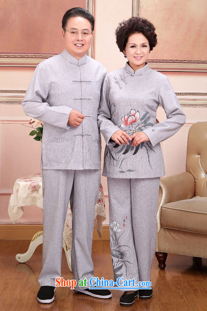 The frequency in older Chinese men and women taxi for couples with spring and autumn jacket cotton long-sleeved T-shirt the pants kit, gray package 3 XL pictures, price, brand platters! Elections are good character, the national distribution, so why buy now enjoy more preferential! Health
