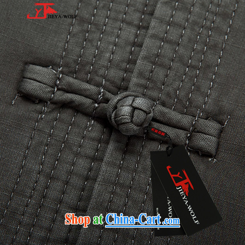 Cheng Kejie, Jacob - Wolf JIEYA - WOLF New Tang on men's long-sleeved winter clothes T-shirt men's Chinese leisure men's plush, the icon down cotton suit card its color 190/XXXL, JIEYA - WOLF, shopping on the Internet