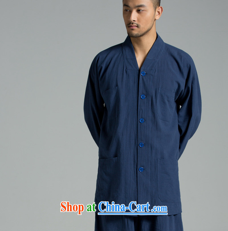 Cotton Ma - plant dyeing Thailand summer cool washable cotton yarn monks serving short use YXS set 02 - 308 dark blue XXL pictures, price, brand platters! Elections are good character, the national distribution, so why buy now enjoy more preferential! Health