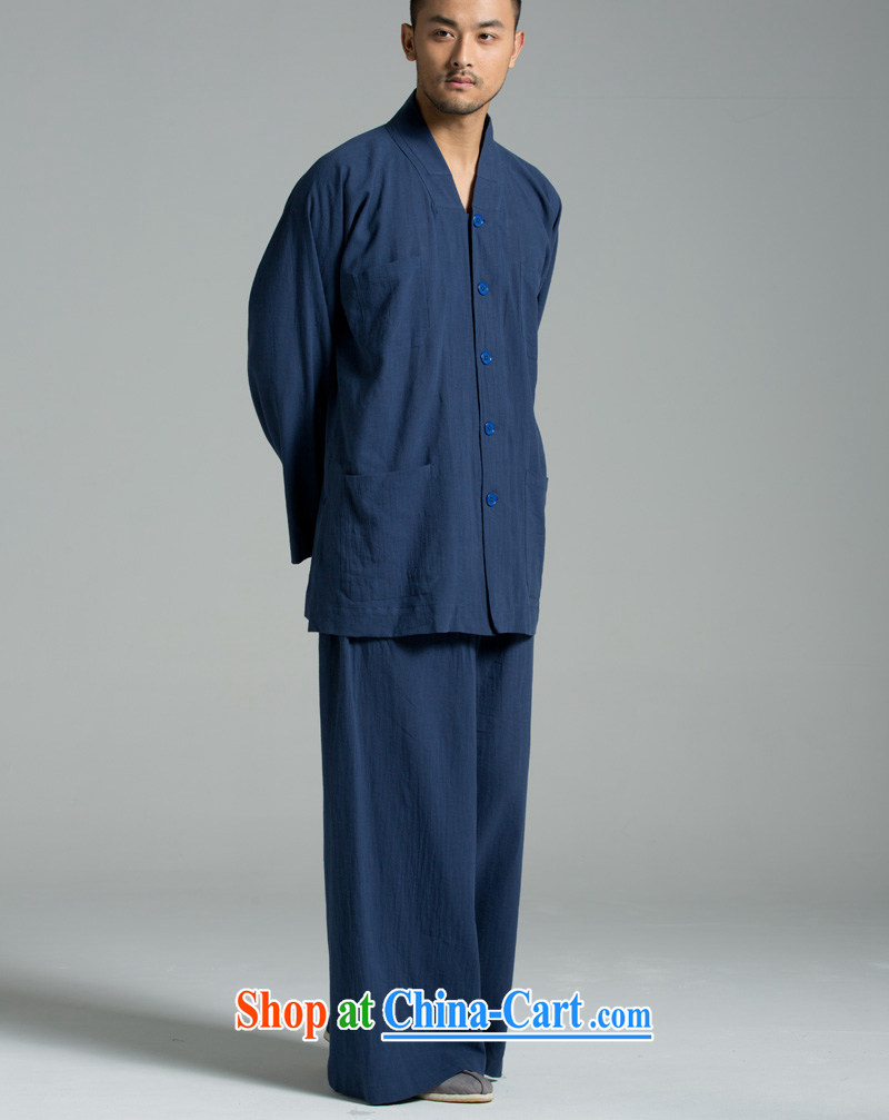 Cotton Ma - plant dyeing Thailand summer cool washable cotton yarn monks serving short use YXS set 02 - 308 dark blue XXL pictures, price, brand platters! Elections are good character, the national distribution, so why buy now enjoy more preferential! Health