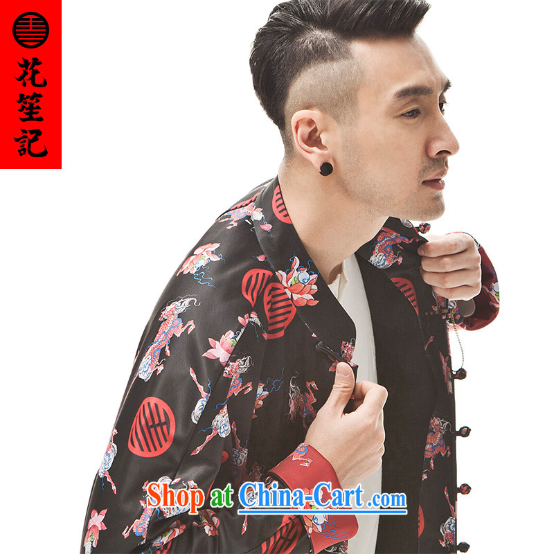 Take Your Excellency's wave one of Dubai's Kirin men's stylish Sau San Tong with Chinese T-shirt Ethnic Wind fall and winter coat black L, Sheng (HUSENJI), shopping on the Internet