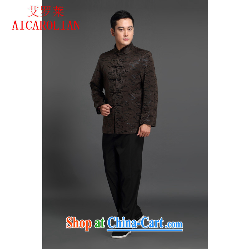 04 new paragraph, AIDS, China wind Man Tang with long-sleeved winter jacket coat male Tang clothing, older persons with autumn brown M, AIDS, Tony Blair (AICAROLINA), online shopping