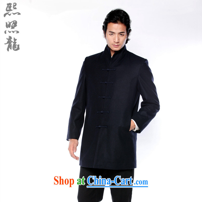 Hee-snapshot Dragon original China wind fall and winter male male-buckle long, for wool, wind jacket coat black XXL, Hee-snapshot lung (XZAOLONG), shopping on the Internet