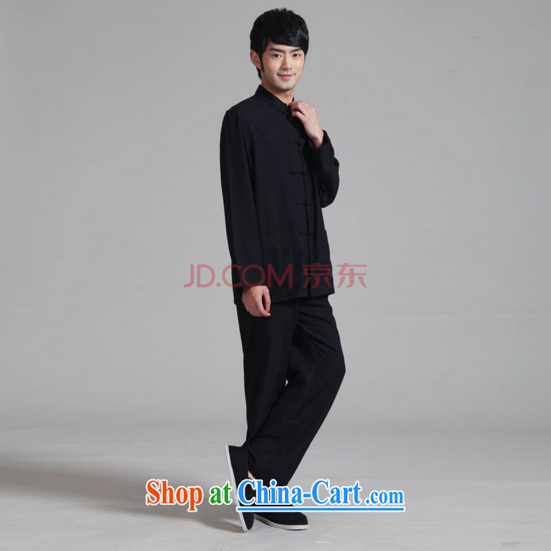Joseph Cotton Men's Tang with long-sleeved kit, for the cotton shirt Kung Fu Tai Chi Kit - 1 black XXXL, Joseph cotton, shopping on the Internet