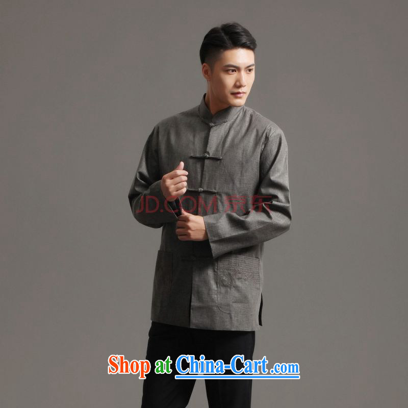 Cotton Joseph Tang replacing men's long-sleeved jacket, collar Ethnic Wind Han-tang - 3 XXXL