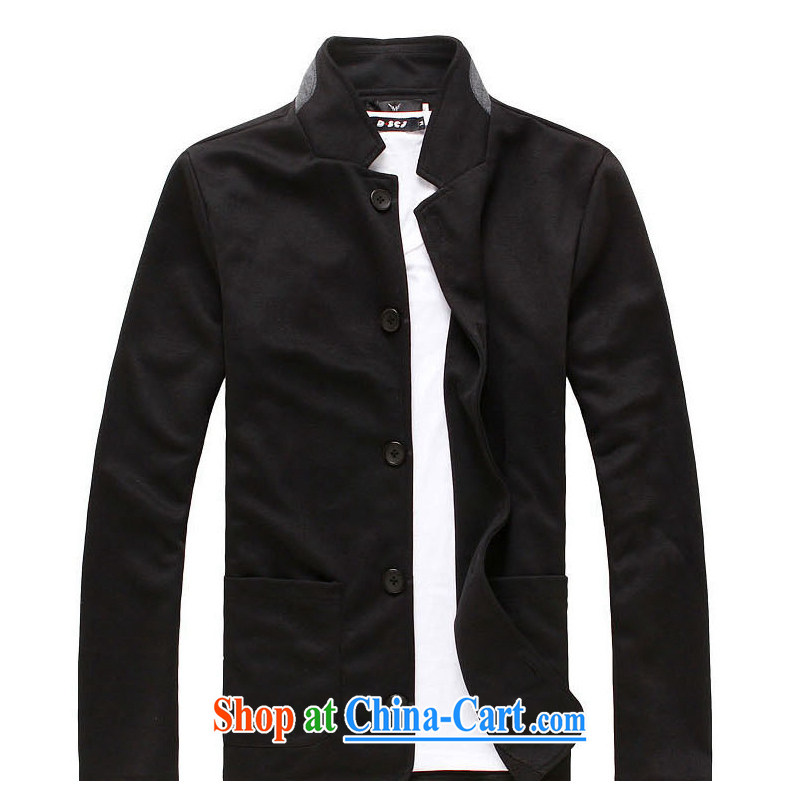 2015 new hot selling men and smock collar suit Korean leisure smock cultivating students suit SCXF 004 black L, W . Rain, shopping on the Internet
