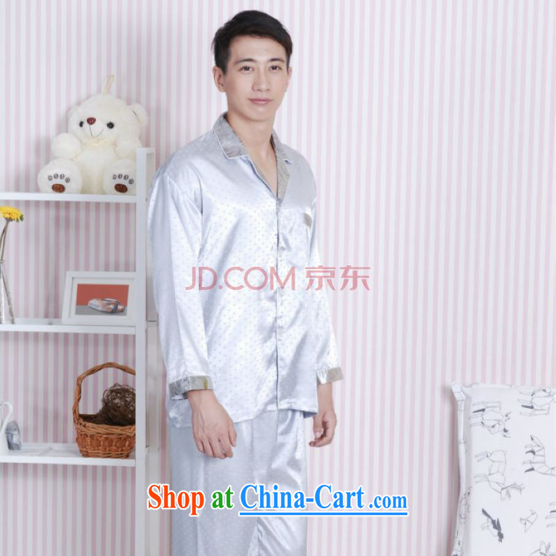 Cotton Joseph Tang replacing men long-sleeved dress men's damask Tang fitted Pajama Set - A gray XXL mien, Joseph, and shopping on the Internet