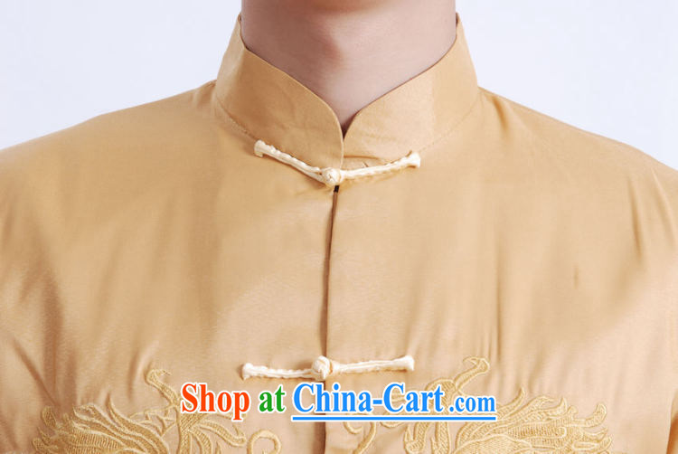 Cotton Joseph Chinese men's long-sleeved dress men Tang jackets, for embroidery Chinese dragon yellow XXXL pictures, price, brand platters! Elections are good character, the national distribution, so why buy now enjoy more preferential! Health