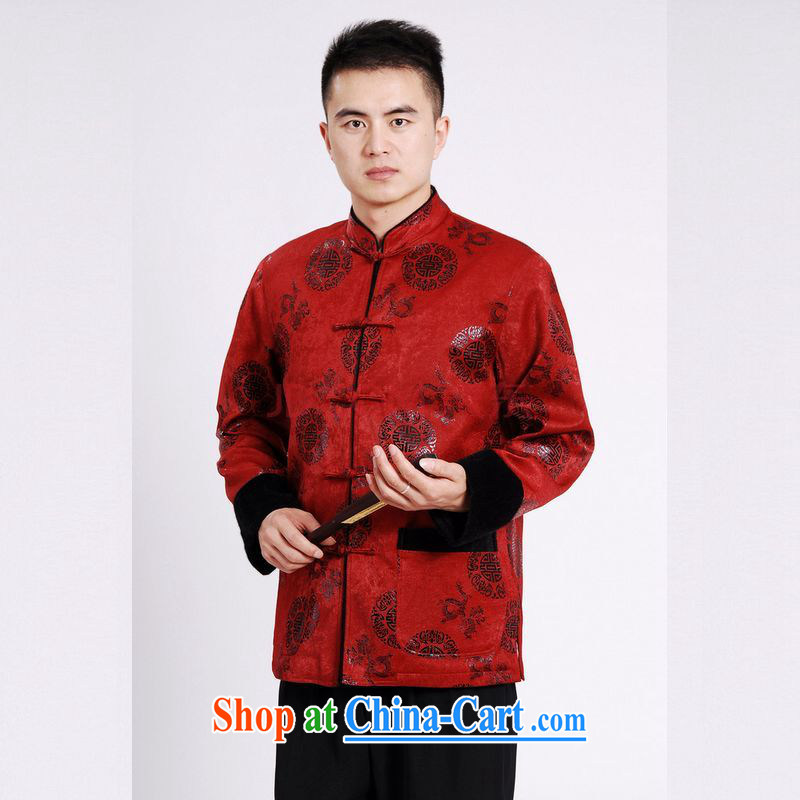 Cotton Joseph Tang replacing men long-sleeved jacket Tang fitted T-shirt men's jacket water marten hairs tang on the cotton Thick Red XXXL, Joseph cotton, shopping on the Internet