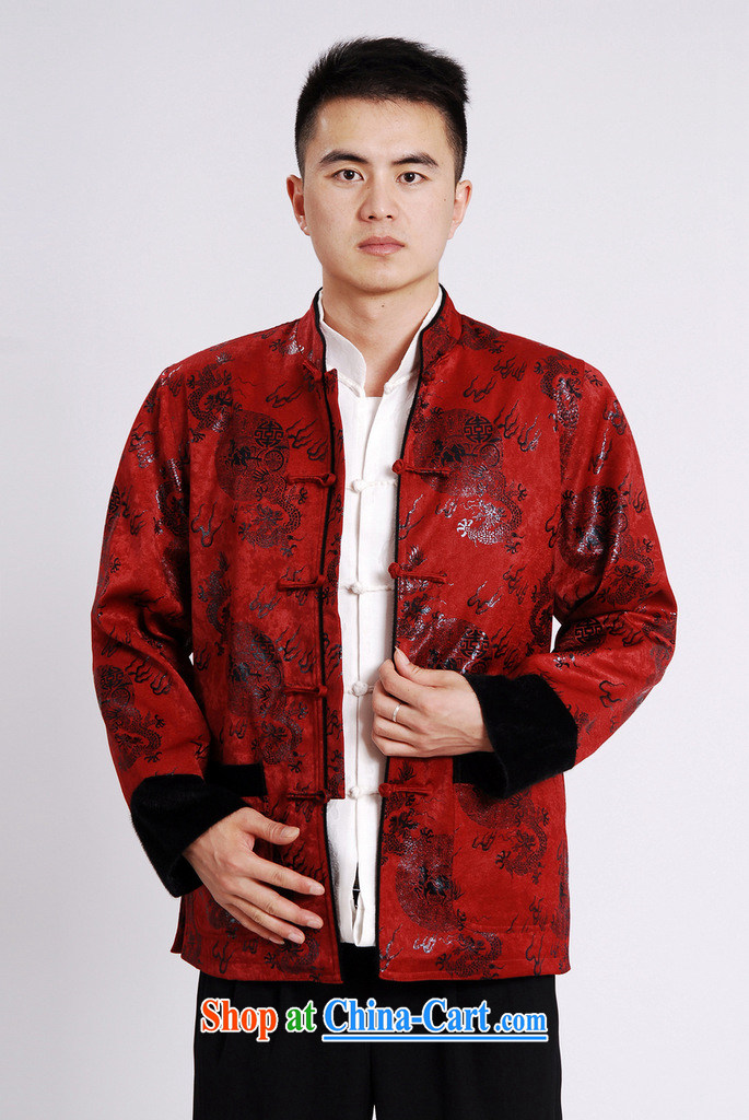 Joseph Cotton Men's jacket water marten hairs Tang with the lint-free cloth Chinese men's long-sleeved jacket Chinese Dragon Chinese T-shirt red XXXL pictures, price, brand platters! Elections are good character, the national distribution, so why buy now enjoy more preferential! Health