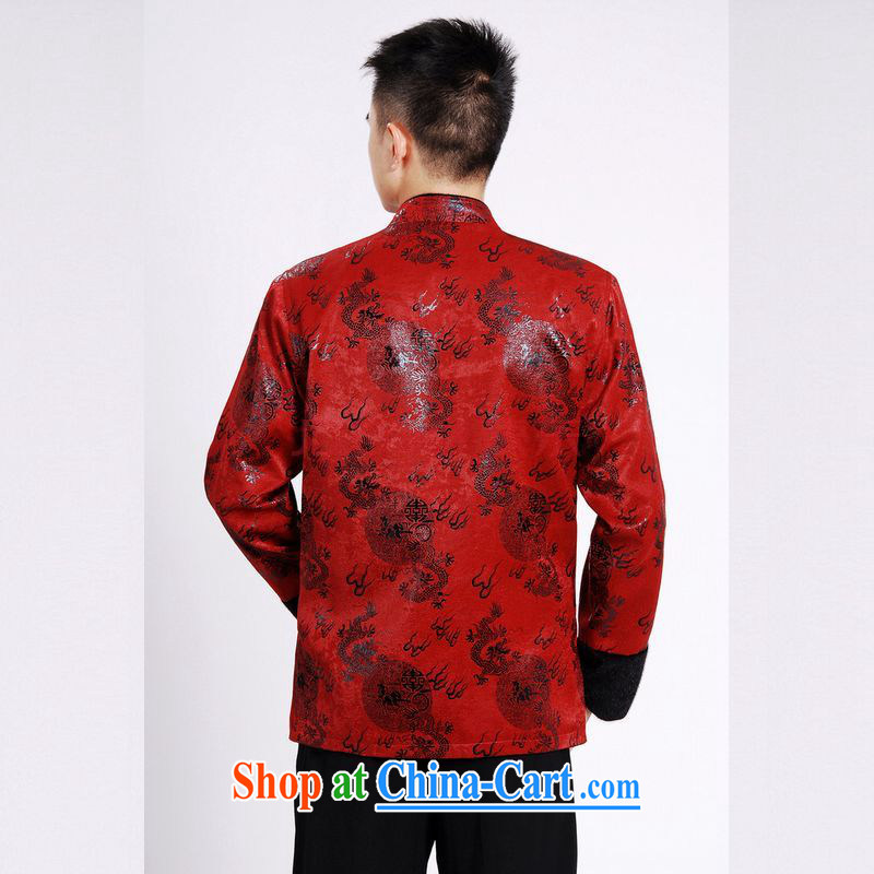 Joseph Cotton Men's jacket water marten hairs tang on the lint-free cloth Chinese men's long-sleeved jacket Chinese Dragon Chinese T-shirt red XXXL mien, Joseph, and shopping on the Internet
