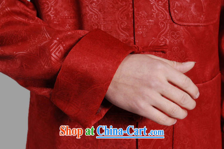 Cotton Joseph Chinese men's long-sleeved dress men Tang jackets, for embroidery Chinese dragon red XXXL pictures, price, brand platters! Elections are good character, the national distribution, so why buy now enjoy more preferential! Health